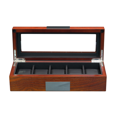 5 Slots Mahogany Wooden Watch Box