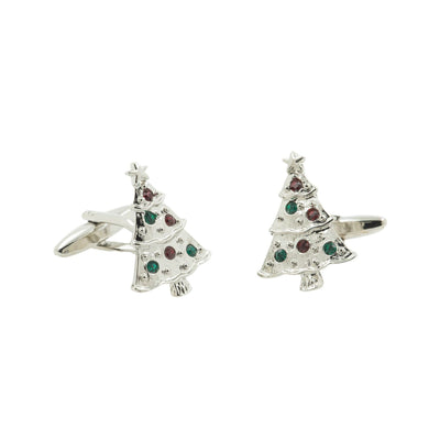 Silver Christmas Tree Cufflinks