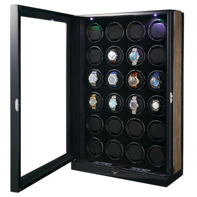 Sydney Watch Winder for 24 Watches in Black