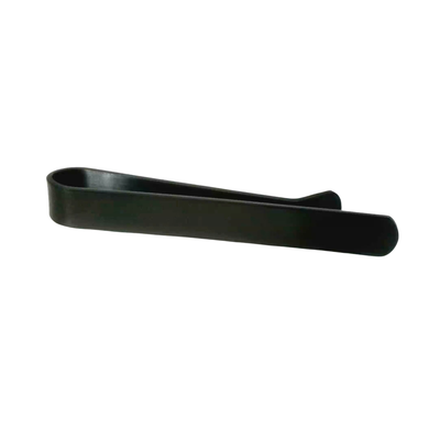 Engravable Shiny Black Tie Bar with curved end 50mm