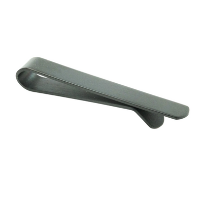 Engravable Brushed Gunmetal Tie Bar with curved end 50mm