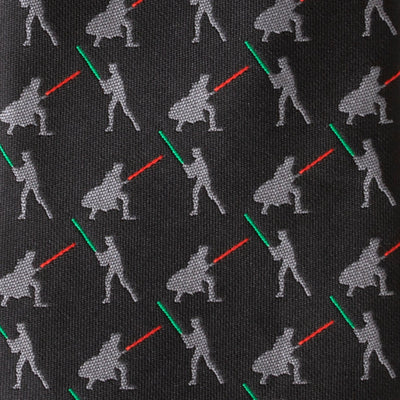 Vader v. Luke Battle Lightsaber Star Wars Black Mens Tie