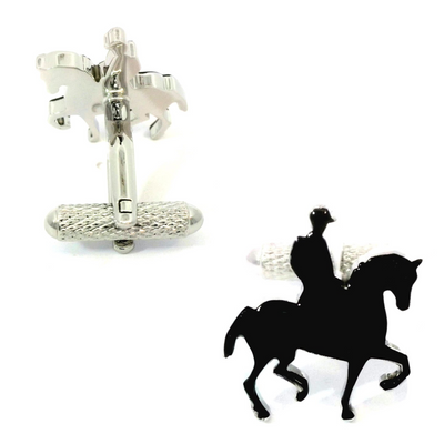 Horse and Rider Silhouette Cufflinks