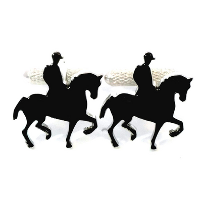 Horse and Rider Silhouette Cufflinks