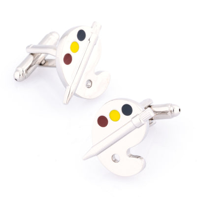 Artist Paint Palette Silver Cufflinks