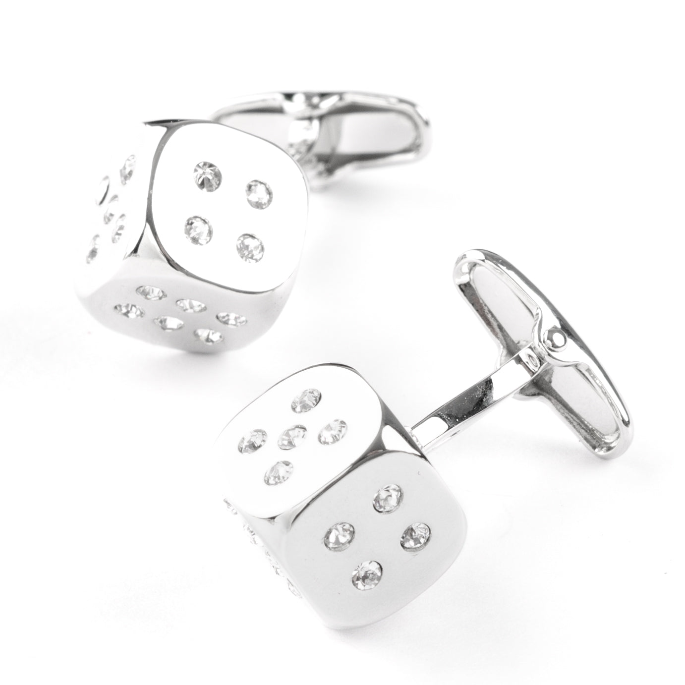 Silver "Diamond" Dice Cufflinks