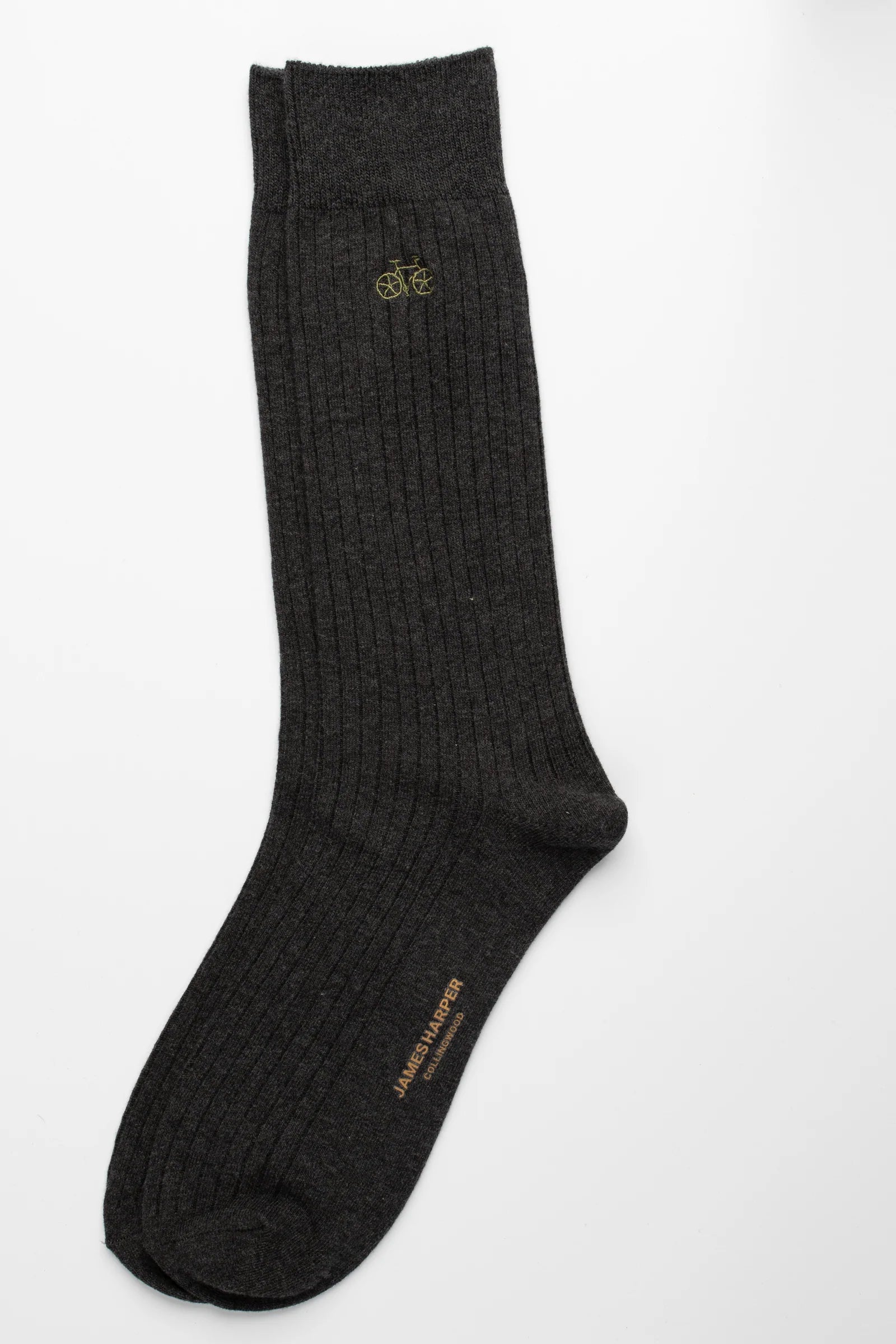 Charcoal Marle Ribbed Socks