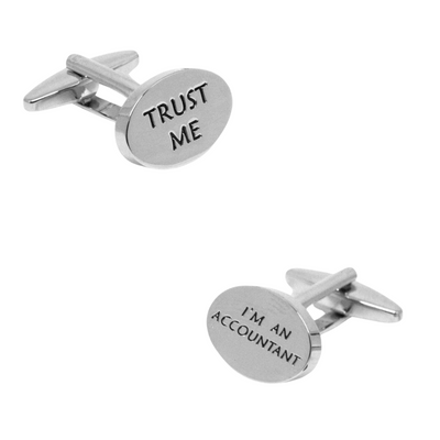 "Trust Me, I'm an Accountant" Silver Cufflinks