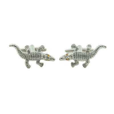 Silver Crocodile Cufflinks