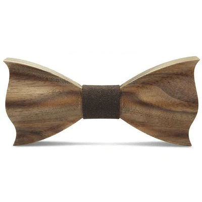 Dark Wood Brown Fabric Adult Bow Tie