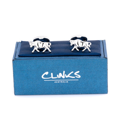 Charging Bull Silver Cufflinks