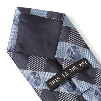 Star Wars Mando Helmet Check Blue Men's Tie